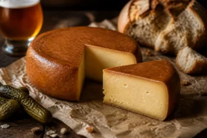 Abbaye de Belval-style beer-washed cheese with bread beer and cornichons - Abbaye de Belval | KnowTheCheese