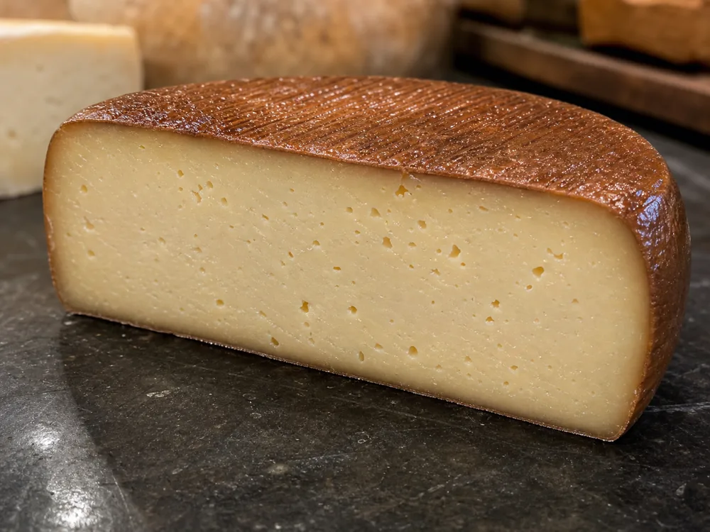 Brown beer-washed rind and firm paste on Abbaye de Belval-style cheese - Abbaye de Belval | KnowTheCheese