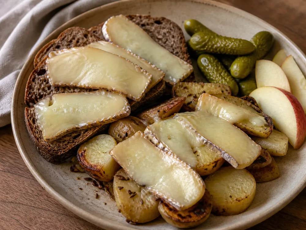 Abertam-style sheep cheese softened over potatoes and rye bread - Abertam cheese | KnowTheCheese