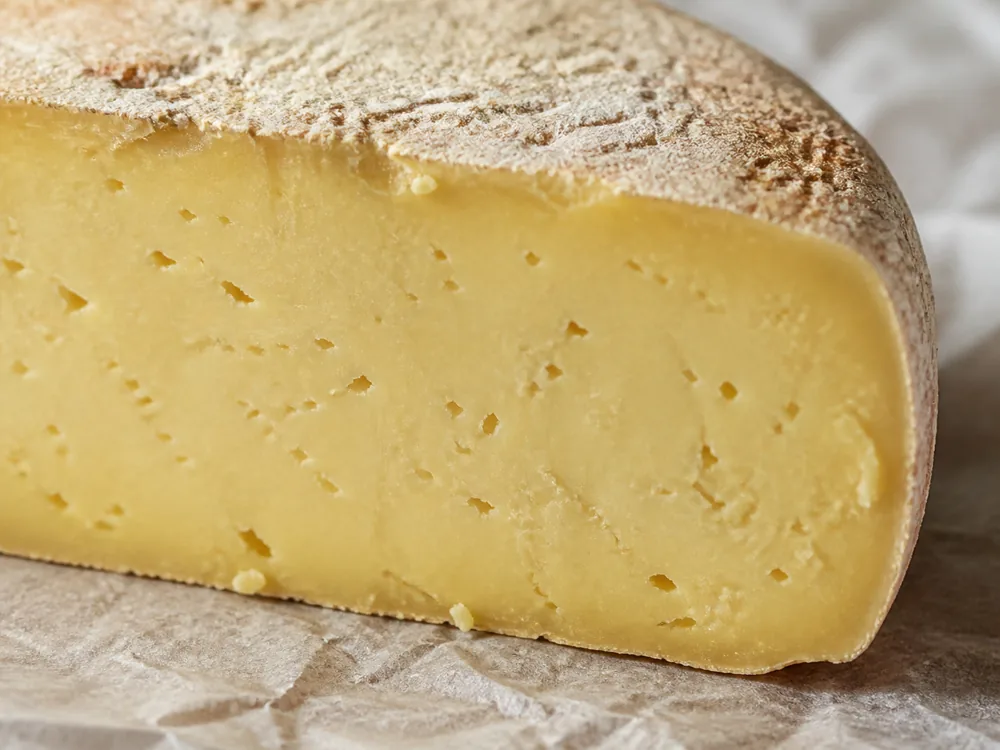 Yellowish semi-soft sheep and goat cheese paste detail - Amarelo de Beira Baixa | KnowTheCheese