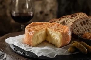 Burgundy washed-rind cheese with orange rind and custardy center - Ami du Chambertin | KnowTheCheese