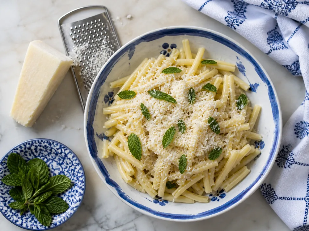 Dry Anari grated over pasta with mint - Anari | KnowTheCheese