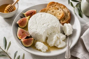 Anthotyro-style fresh white cheese with honey, figs, and toasted bread - Anthotyro cheese | KnowTheCheese