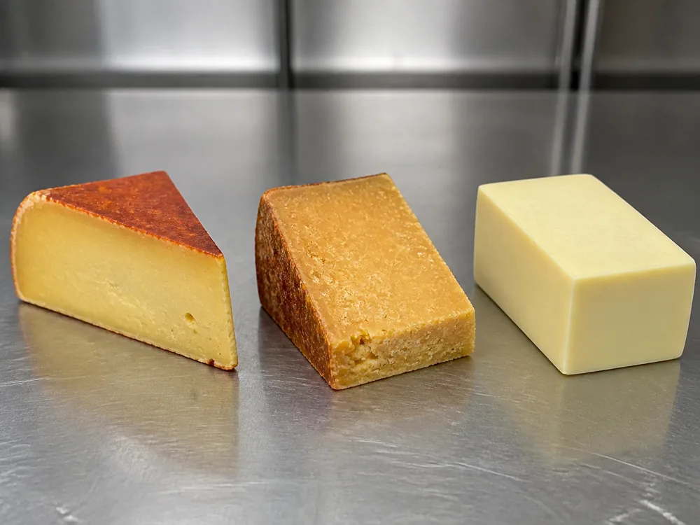Original Vintage and plant-based Applewood-style portions compared side by side - Applewood | KnowTheCheese