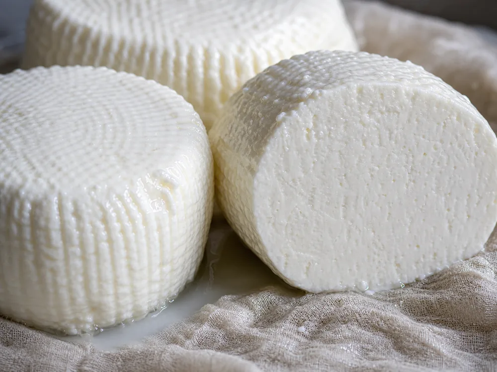Fresh white Baladi cheese rounds with basket marks - Baladi Cheese | KnowTheCheese