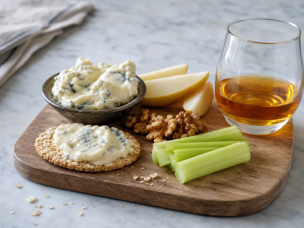 Beauvale-style soft blue cheese with pear walnuts and dessert wine - Beauvale | KnowTheCheese