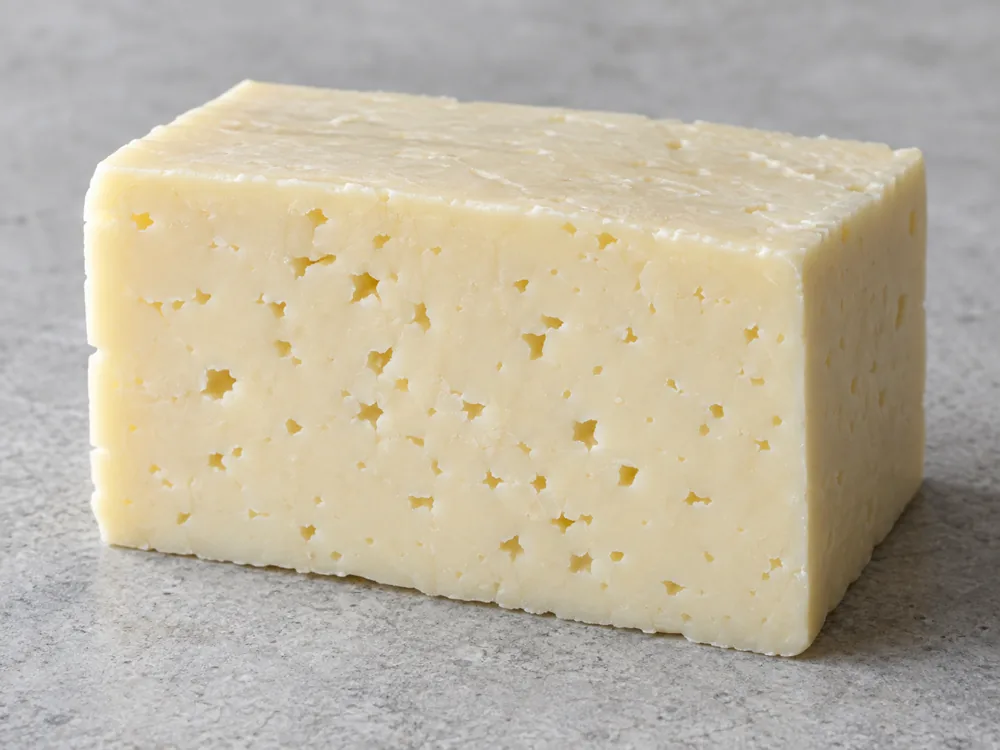 Cut block of firm cream-white cheese with small holes throughout and no rind - Beyaz Peynir | KnowTheCheese