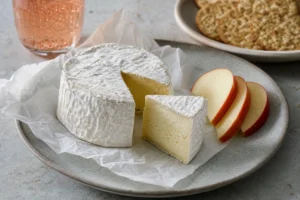 Small bloomy-rind Bix-style triple-cream cheese on parchment - Bix | KnowTheCheese