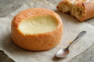 Small orange-rind wheel with a soft open center - Bossa cheese | KnowTheCheese