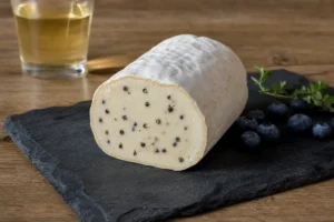 Bridgewater cheese log with a creamy peppercorn-studded center