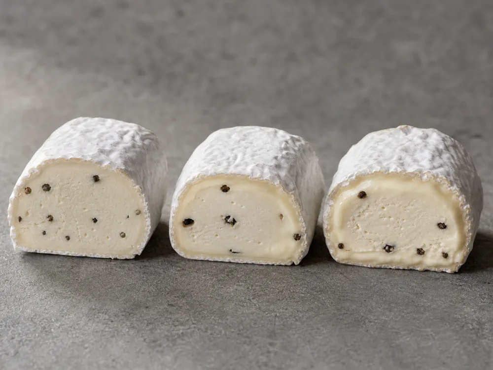 Bridgewater cheese showing firmer and softer stages as it ripens