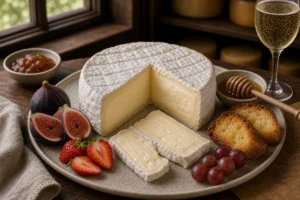 Brillat-Savarin-style triple-cream cheese with bloomy rind, figs, berries, honey, and brioche - Brillat-Savarin cheese | KnowTheCheese