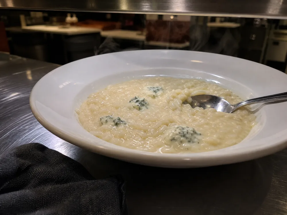 Creamy risotto with small pockets of melted Buttermilk Gorgonzola - Buttermilk Gorgonzola | KnowTheCheese