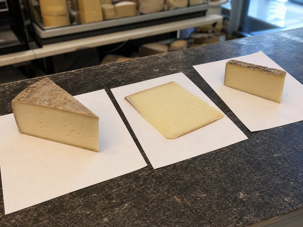 Three pale semi-hard Alpine-style cheeses compared by texture | KnowTheCheese