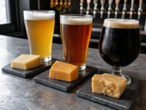 Mild, sharp, and vintage cheddar paired with pale ale, amber ale, and stout - Cheddar beer pairing | KnowTheCheese