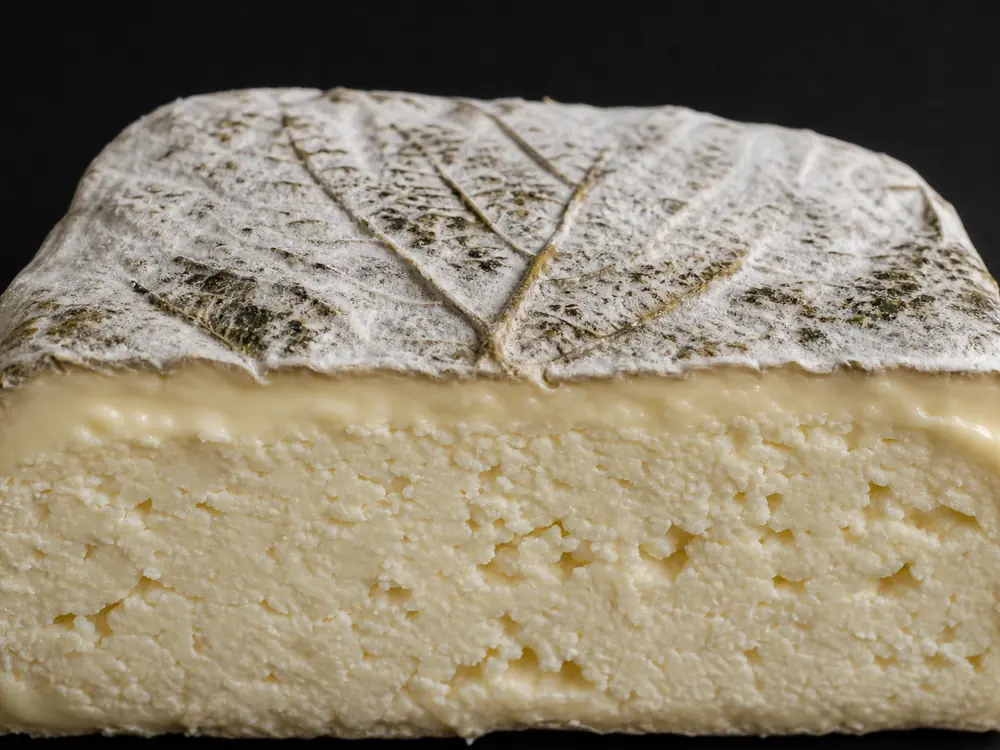 White nettle rind creamy edge and crumbly center in Cornish Yarg - Cornish Yarg | KnowTheCheese