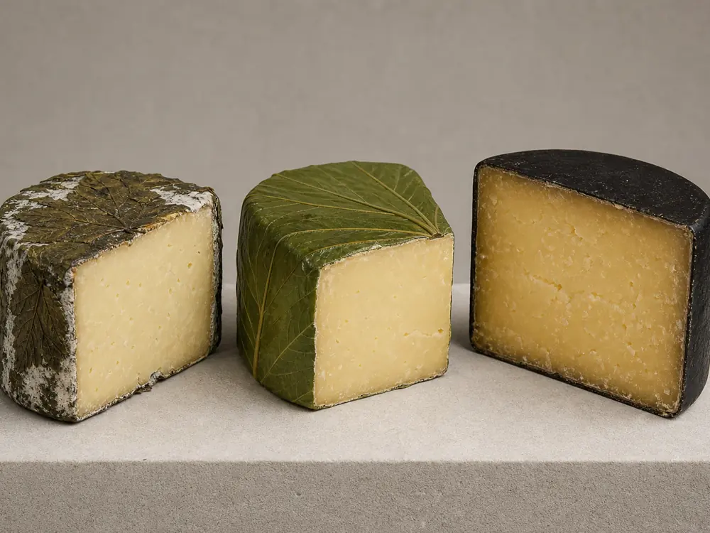 Nettle Yarg wild garlic Yarg and dark coated Cornish Kern compared - Cornish Yarg | KnowTheCheese