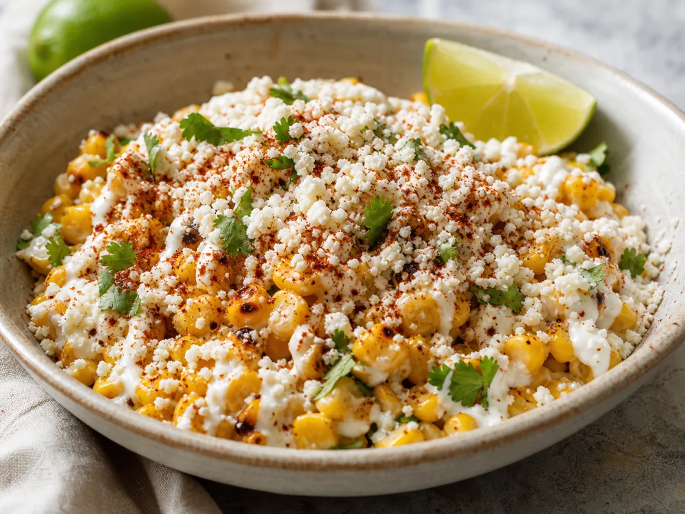 Cotija crumbles finishing esquites - Cotija Cheese | KnowTheCheese