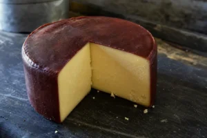 Hand-waxed wheel with a moist close pale-yellow paste - Crowley cheese | KnowTheCheese