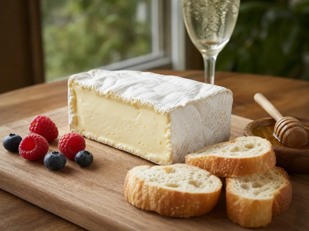 Dauphin cheese served with baguette berries and honey - Dauphin | KnowTheCheese
