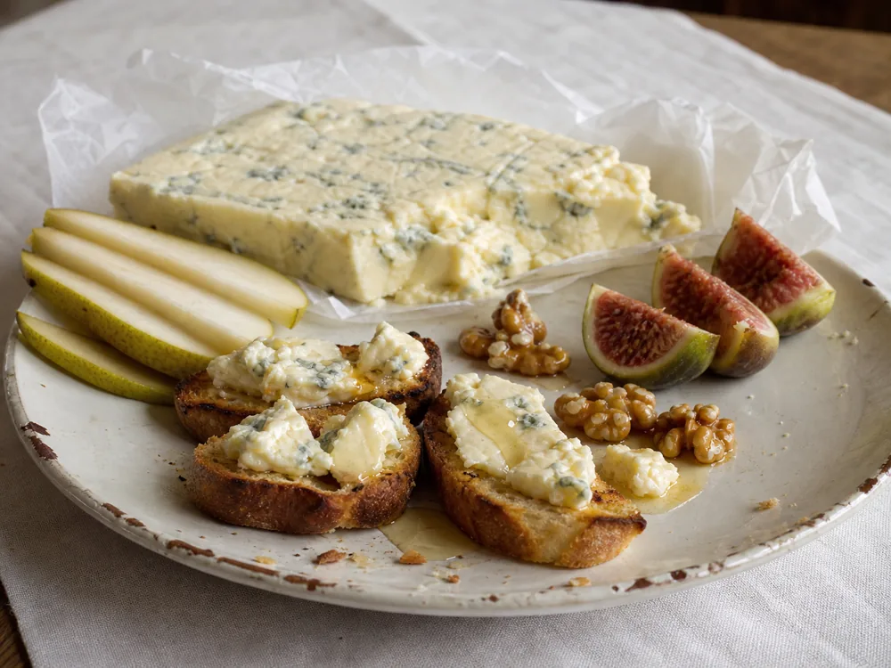 Dolcelatte cheese on toast with pear figs honey and walnuts - Dolcelatte | KnowTheCheese