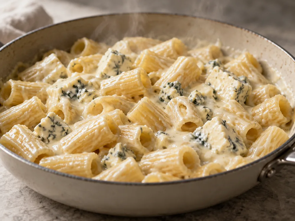 Pasta with soft blue-veined cheese pieces - Dolcelatte | KnowTheCheese