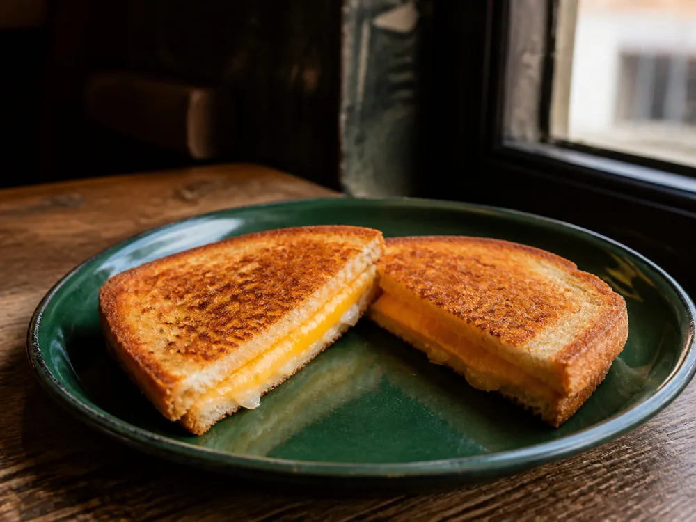 Double Gloucester melted inside a toasted sandwich - Double Gloucester | KnowTheCheese