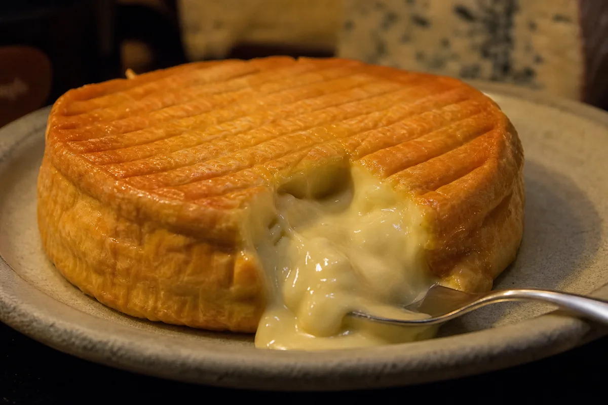 Small Epoisses with sticky orange washed rind and oozing paste - Epoisses cheese | KnowTheCheese