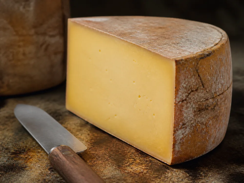Close-up of the smooth golden paste of Etorki cheese - Etorki cheese | KnowTheCheese