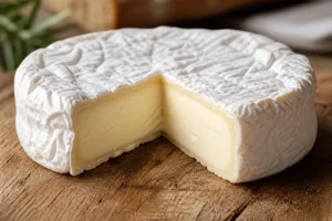 Small round of Finn cheese with a wrinkled creamy-white rind and soft, ice-cream-like interior - Finn cheese | KnowTheCheese