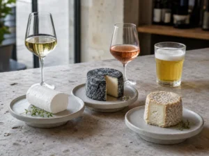 Fresh, ash-coated, and aged goat cheeses with white wine, rose, and wheat beer - Goat cheese pairing | KnowTheCheese