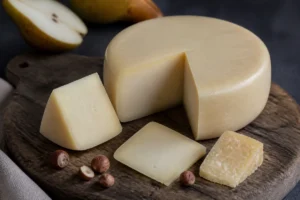 Ivory goat Gouda wheel with young and aged pieces - Goat Gouda | KnowTheCheese