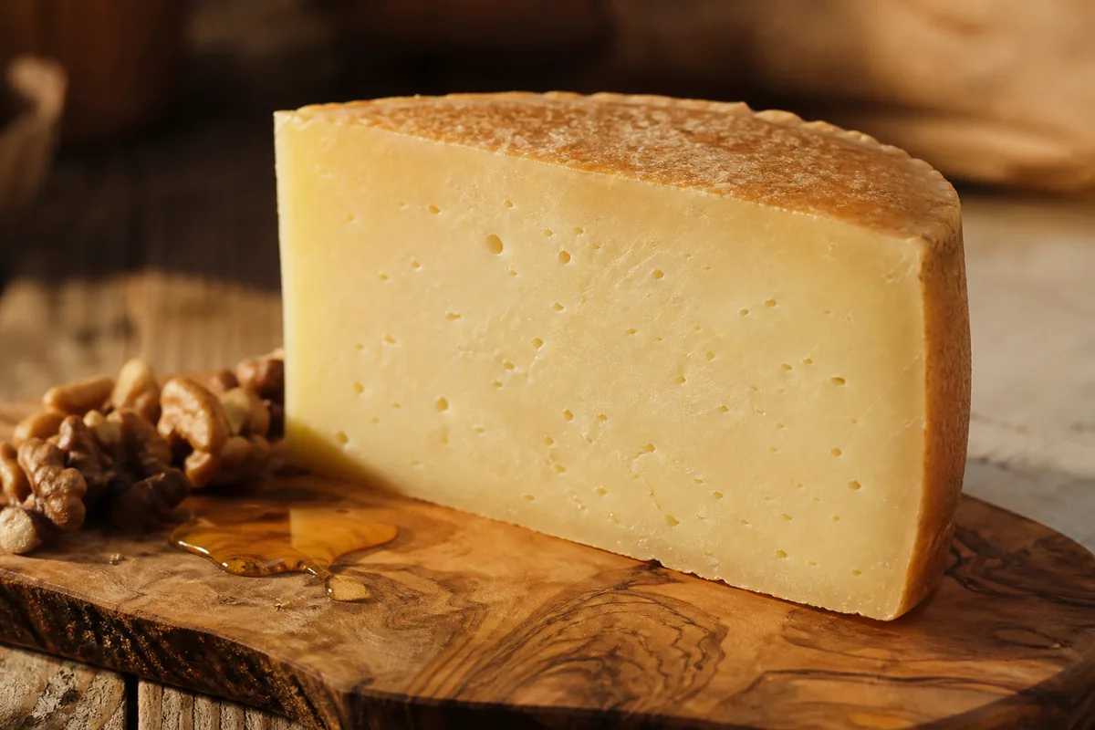 Wedge of Graviera with pale-yellow paste and small eyes - Graviera cheese | KnowTheCheese