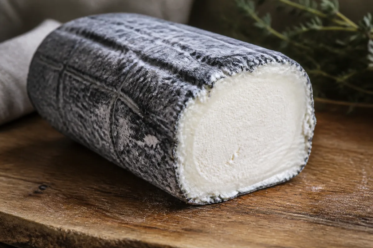 Wheel of Harbison cheese wrapped in spruce bark with soft interior