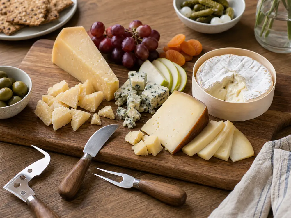 Cheese board with pre-cut pieces, separate serving knives, and guest-ready layout - How to build a cheese board | KnowTheCheese