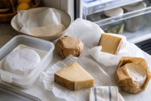 Cheeses wrapped in parchment for refrigerator storage - How to store cheese | KnowTheCheese