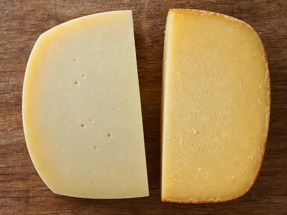 Pale cow milk and warmer sheep milk Kashkaval wedges - Kashkaval cheese | KnowTheCheese