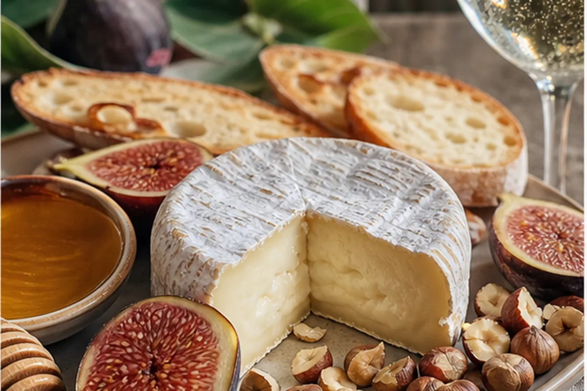 Small bloomy rind mixed milk cheese with figs honey hazelnuts and sparkling wine - La Tur | KnowTheCheese
