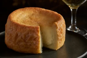 Small Langres with orange rind and sunken concave top - Langres cheese | KnowTheCheese