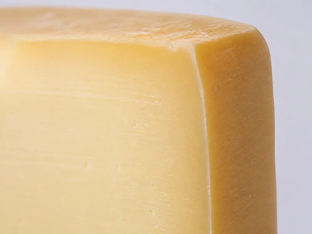 Thin treated coating along the edge of a Leerdammer wedge - Leerdammer | KnowTheCheese