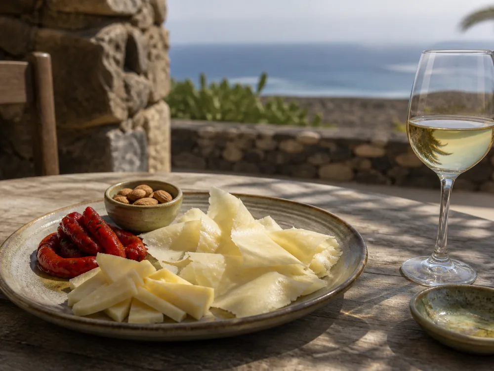 Majorero shavings with roasted peppers almonds and Canary wine - Majorero | KnowTheCheese