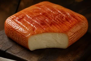 A square Maroilles with a sticky orange-red washed rind and ivory paste - Maroilles | KnowTheCheese