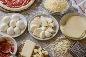Fresh mozzarella in brine beside low-moisture mozzarella for cooking use - Mozzarella cheese | KnowTheCheese