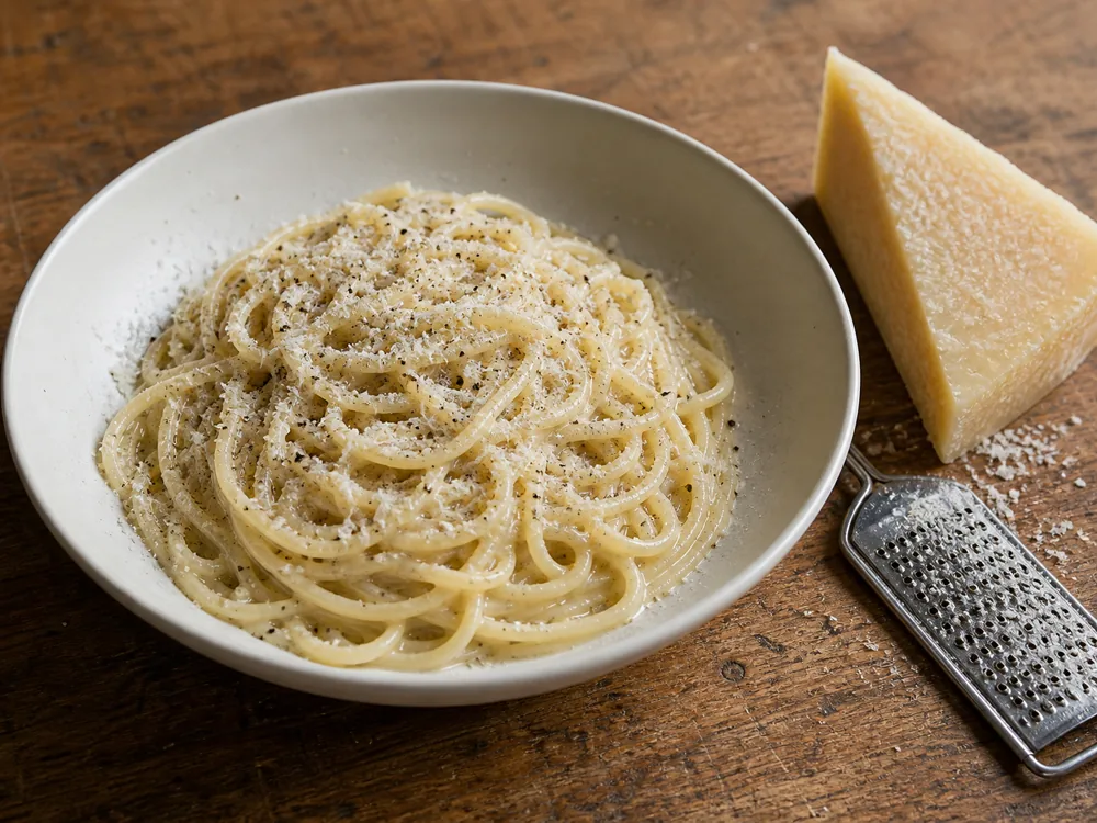 Pecorino Romano grated into cacio e pepe - Pecorino Romano | KnowTheCheese