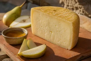Wedge of Pecorino Toscano with firm pale-straw paste - Pecorino Toscano cheese | KnowTheCheese