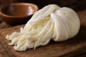 Ball of Oaxaca quesillo partly unrolled into strings - quesillo cheese | KnowTheCheese