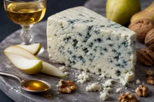 Roquefort wedge with pear walnuts and sweet wine - Roquefort Cheese | KnowTheCheese