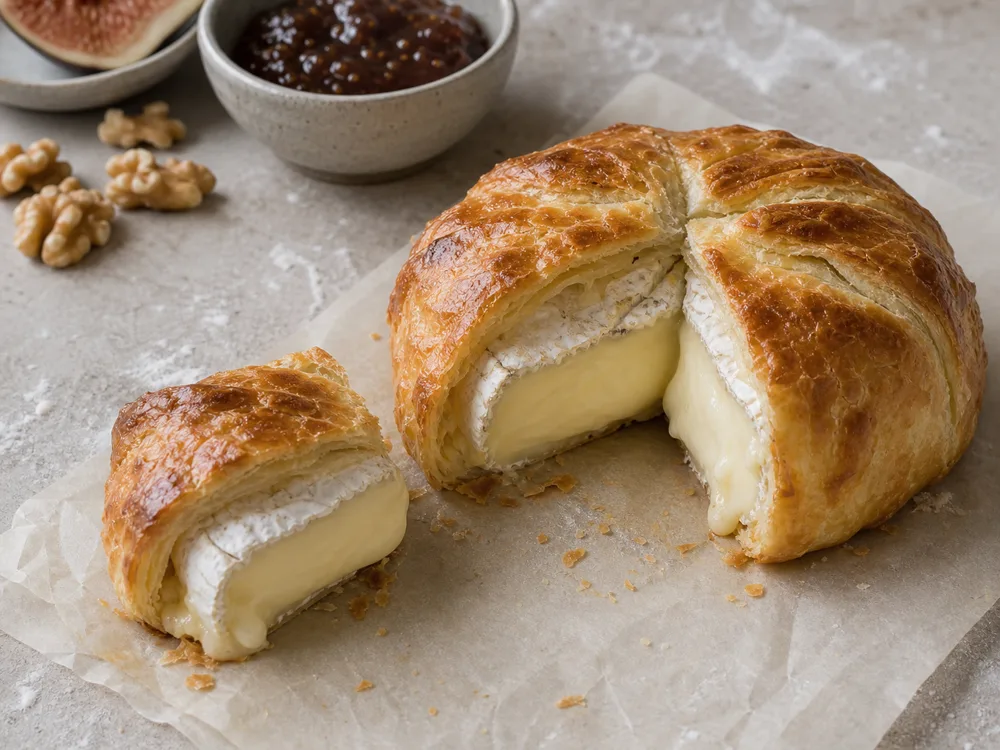 Camembert-style cheese baked in puff pastry as a Brie substitute - Brie substitutes | KnowTheCheese