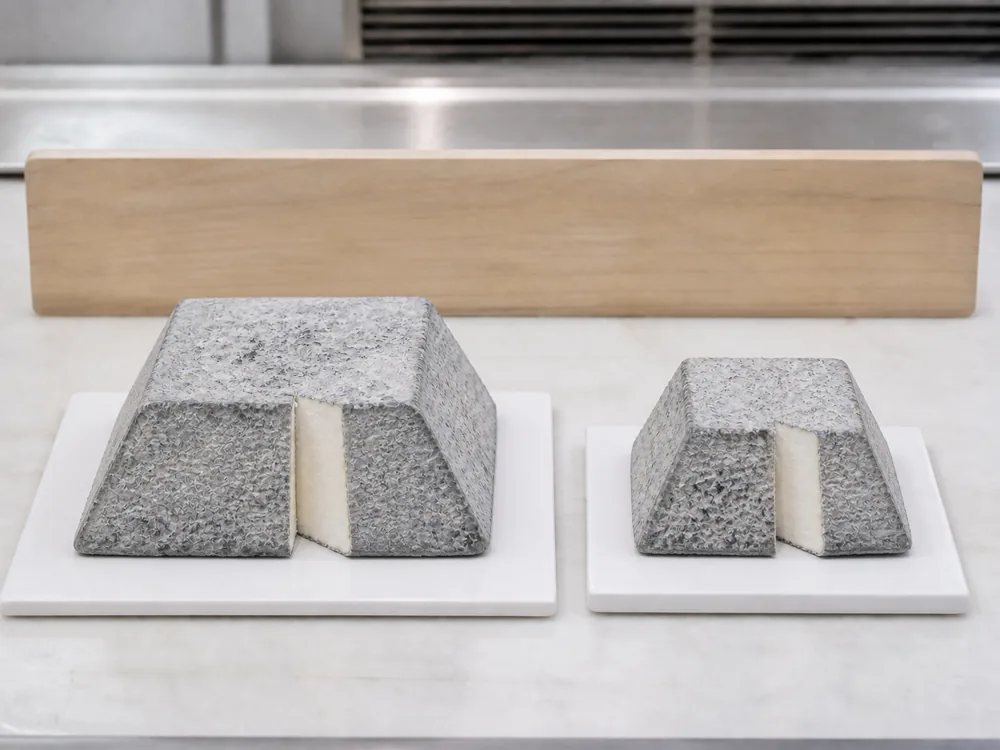 Large and petit Valencay formats compared side by side - Valencay | KnowTheCheese
